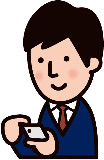 スマホを使う男性のイラスト